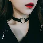 5x Punk Gothic Leather Love Heart Choker Collar Buckle Necklace Teens Stunning