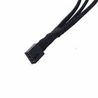 2-10X 1 to 3 Ways 4 pin PWM Fan Cable Splitter Sleeved Extension Extender Cable