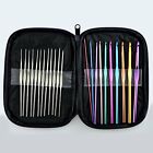 12/22 Size Multi Coloured Aluminium Crochet Hook Yarn Knitting Needles 2-8mm Set