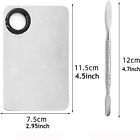 2pcs Stainless Steel Mixing Palette with Spatula Professional Cosmetic Makeup AU