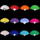 2PCS Feather Fan Folding Costume Wedding Showgirl Dance Fancy Party Decor Craft