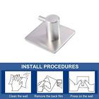 5pcs Adhesive Hooks Stainless Steel Hooks for Home Office and Outdoor Hanging AU