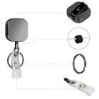 2X Square Metal Retractable Pull Key Ring Badge Lanyard Reel Belt Clip Keychain