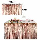 274cm x 74cm Metallic Foil Table Tutu Skirt Tinsel Fringe Party Wedding Birthday