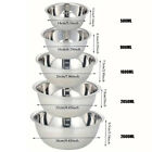 5PCS Stainless Steel Bowl Polished Round Mixing Bowl Salad Baking Basin Silvery