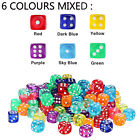 12 Playing Dice 6 Sided Gaming Fun Toy Bulk Board Game Transparent Mixcolor Hobb