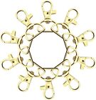 10PCS Gold Swivel Lobster Clasps Trigger Clips Clasp Snap Hook Key Chain Ring AU