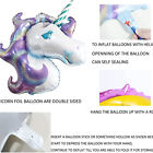 2pcs Unicorn Large Purple Foil Helium Balloon Children Birthday Party Decor AU