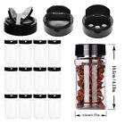 24X Plastic Spice Bottles Jars with Labels 100ML Bottle Shaker Lid Empty Bottles