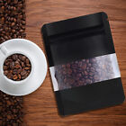 200x Heat Seal Food Lock Bag Window Black Matte Stand up Pouches Mylar Foil Bag