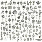 100PCS Jewelry Making Silver Charms Mixed Wholesale Bulk Smooth Pendants DIY AU