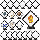 6pcs 3D Floating Coin Display Frame Holder Box Case W/ Black Stand Set 9x9cm AUS