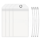 4/8X Cruise Ship Luggage Tag Holders Zip Seal Pouch Keyring Steel Wire Loop Set