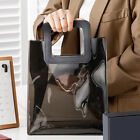 10PCS Black PVC Gift Bags with Round and Square Handles Jelly Handbag Set AU