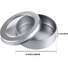 2 Ounce Metal Tin Cans Round Empty Containers with Clear Top Storage Box