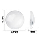 30-300X Cabochons Clear Glass Dome Flat Back Round Transparent 12x4mm Jewellery