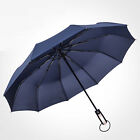 10Ribs Automatic Windproof Umbrella Auto Open Close Compact Folding Anti Rain