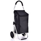 Foldable Aluminum Grocery Shopping Cart with Wheels Portable Basket Luggage Bag