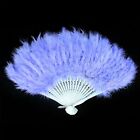2PCS Feather Fan Folding Costume Wedding Showgirl Dance Fancy Party Decor Craft