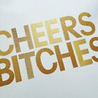 LET'S PARTY BITCHES GOLD GLITTER BANNER HENS PARTY WEDDING GIRLS NIGHT BIRTHDAY