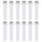 50PCS 45ML Plastic Lab Test Tubes Metal Cap Screw Lid Round Bottom Wedding Party
