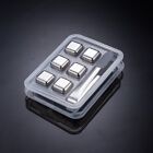 Stainless Steel Whiskey Stones x 8 Ice Cubes With Tong Reusable Cooling Ice Cube