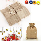 Natural Linen Burlap Drawstring Pouch Small Jute Sack Jewellery Gift Bag