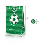 Fashion Football Sport Gift Bags Green Kraft Paper Sticker Set Party Favor Bags
