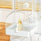 Bird Water Bath Tub For Pet Cage Hanging Bowl Parrot Birdbath Pet Cleaning
