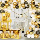 4Pcs/Set Balloon BABY Box Cube Clear Boxes Birthday Baby Shower Party Gift AU