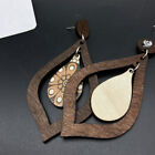 Vintage Wooden Drop Earrings Long Style Boho Chic Jewelry for Women Gift Idea