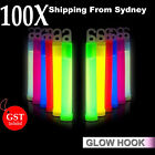 100PCS Glow Sticks 6 Inches Hook Glowsticks Lanyard Poi Party Glow in the dark