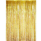 3M Metallic Tinsel Curtain Foil Backdrop Pom Poms Streamers Hen Party Deco Gold