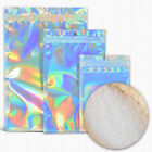 100PCS Rainbow Colour Holographic Storage Pouches Zipper Seal Foil Packaging Bag