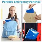 2pk Disposable Ponchos Adult Emergency Rain Coat Hiking Camping Hood Waterproof