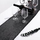 30x275cm Sequin Table Runner Cloth Sashes Event Home Party Wedding Black Decor A