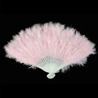 2PCS Feather Fan Folding Costume Wedding Showgirl Dance Fancy Party Decor Craft