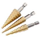 3pcs NEW HSS Steel Step Cone Drill Titanium Bit Set Hole Cutter 3/12mm 4-12/20mm
