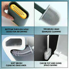 2Sets Bathroom Silicone Bristle Toilet Brush Holder Creative Cleaning Brush New