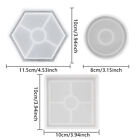 3x Coaster Resin Casting Mold Silicone Jewelry Agate Making DIY Mould Tool Craft