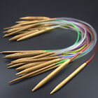 18PCS 80CM Tube Carbonized Circular Bamboo Knitting Needles Set Yarn Tools NEW