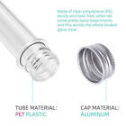 50PCS 45ML Plastic Lab Test Tubes Metal Cap Screw Lid Round Bottom Wedding Party