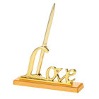 Wedding Signing Pen with Gold Plated Love Holder Party Pen Set Engagement Favors