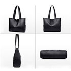 Women PU Leather Handbag Large Capacity Durable Shoulder Tote Bag W Side Pocket