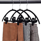 10/30x Non-Slip Velvet Coat Hangers Clip Space Saving Clothing Hooks Rack Shirt