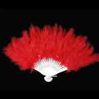 2PCS Feather Fan Folding Costume Wedding Showgirl Dance Fancy Party Decor Craft