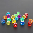 12 Playing Dice 6 Sided Gaming Fun Toy Bulk Board Game Transparent Mixcolor Hobb