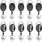10X Retractable Keychain Clip Badge Holder Vertical Retractable Reel Recoil Ring