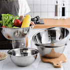 5PCS Stainless Steel Bowl Polished Round Mixing Bowl Salad Baking Basin Silvery