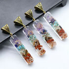 2pcs 7 Stone Necklace Chakra Natural Stone Necklace Yoga Pendant Unisex Pendant